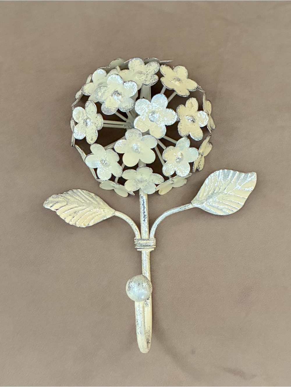 Hobby Lobby Cream Floral Metal Wall Hook